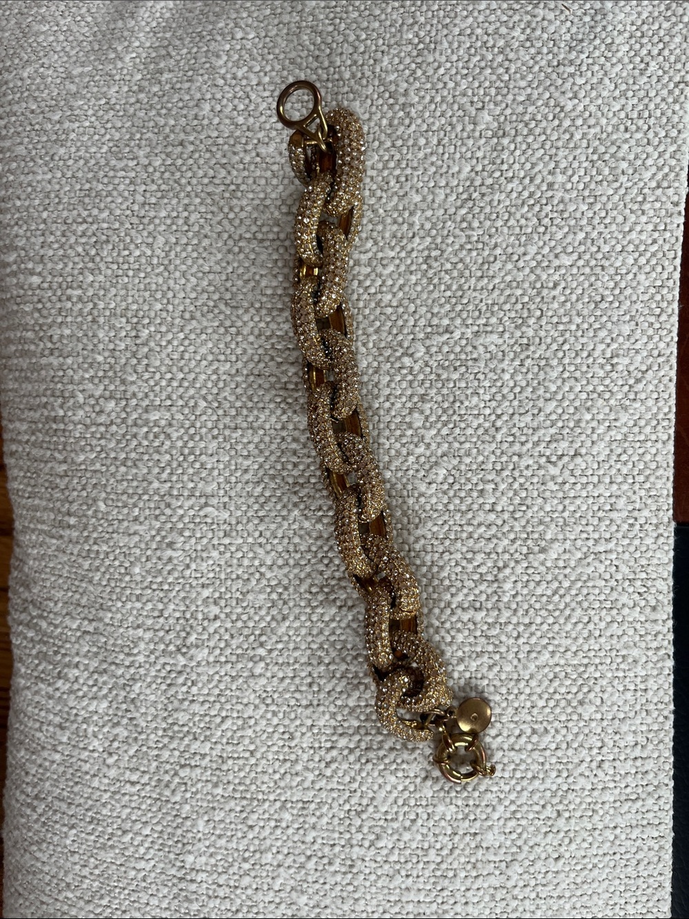 J. Crew Gold Crystal Pave Link Bracelet - Picture 2 of 4